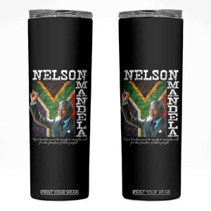 Nelson Mandela Quote Skinny Tumbler Real Leaders Must Be Ready To Sacrifice All For The Freedom TS11 Black Print Your Wear