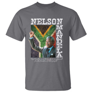 Nelson Mandela Quote T Shirt Real Leaders Must Be Ready To Sacrifice All For The Freedom TS11 Charcoal Print Your Wear