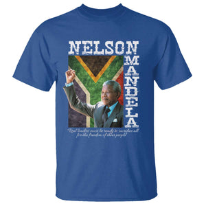 Nelson Mandela Quote T Shirt Real Leaders Must Be Ready To Sacrifice All For The Freedom TS11 Royal Blue Print Your Wear