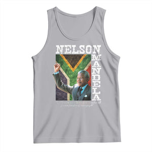 Nelson Mandela Quote Tank Top Real Leaders Must Be Ready To Sacrifice All For The Freedom TS11 Athletic Heather Print Your Wear