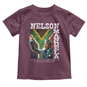 Nelson Mandela Quote Toddler T Shirt Real Leaders Must Be Ready To Sacrifice All For The Freedom TS11 Maroon Print Your Wear