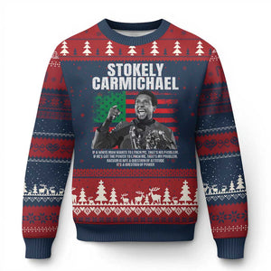 Stokely Carmichael Quote Ugly Christmas Sweater Racism Is Not A Question Of Attitude It's A Question Of Power TS11 Navy Red Print Your Wear