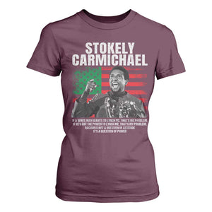 Stokely Carmichael Quote T Shirt For Women Racism Is Not A Question Of Attitude It's A Question Of Power TS11 Maroon Print Your Wear