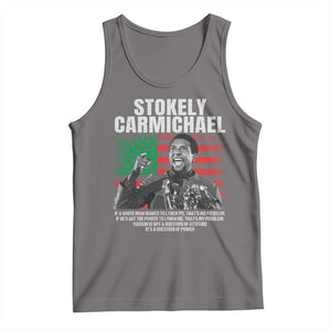 Stokely Carmichael Quote Tank Top Racism Is Not A Question Of Attitude It's A Question Of Power TS11 Deep Heather Print Your Wear