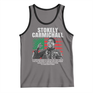 Stokely Carmichael Quote Tank Top Racism Is Not A Question Of Attitude It's A Question Of Power TS11 Deep Heather Black Print Your Wear