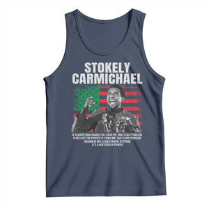 Stokely Carmichael Quote Tank Top Racism Is Not A Question Of Attitude It's A Question Of Power TS11 Navy Print Your Wear