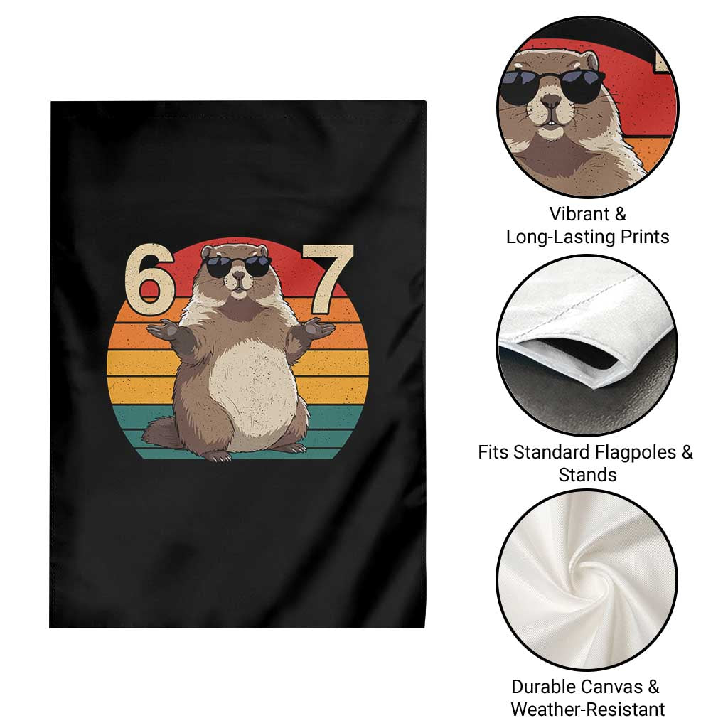 Funny Groundhog 67 Garden Flag Six Seven Meme Retro Vintage Woodchuck Day TS11 Print Your Wear