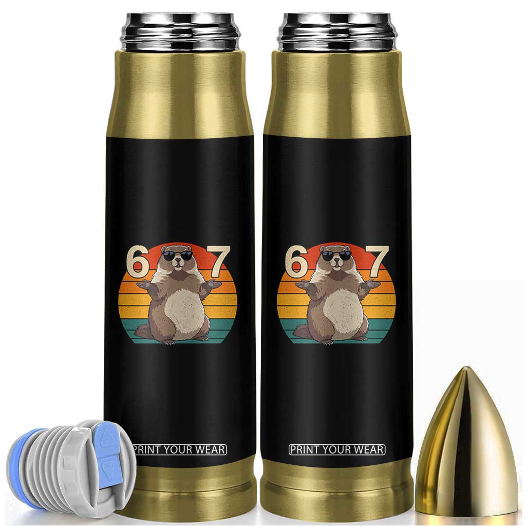 Funny Groundhog 67 Bullet Tumbler Six Seven Meme Retro Vintage Woodchuck Day TS11 Black Print Your Wear