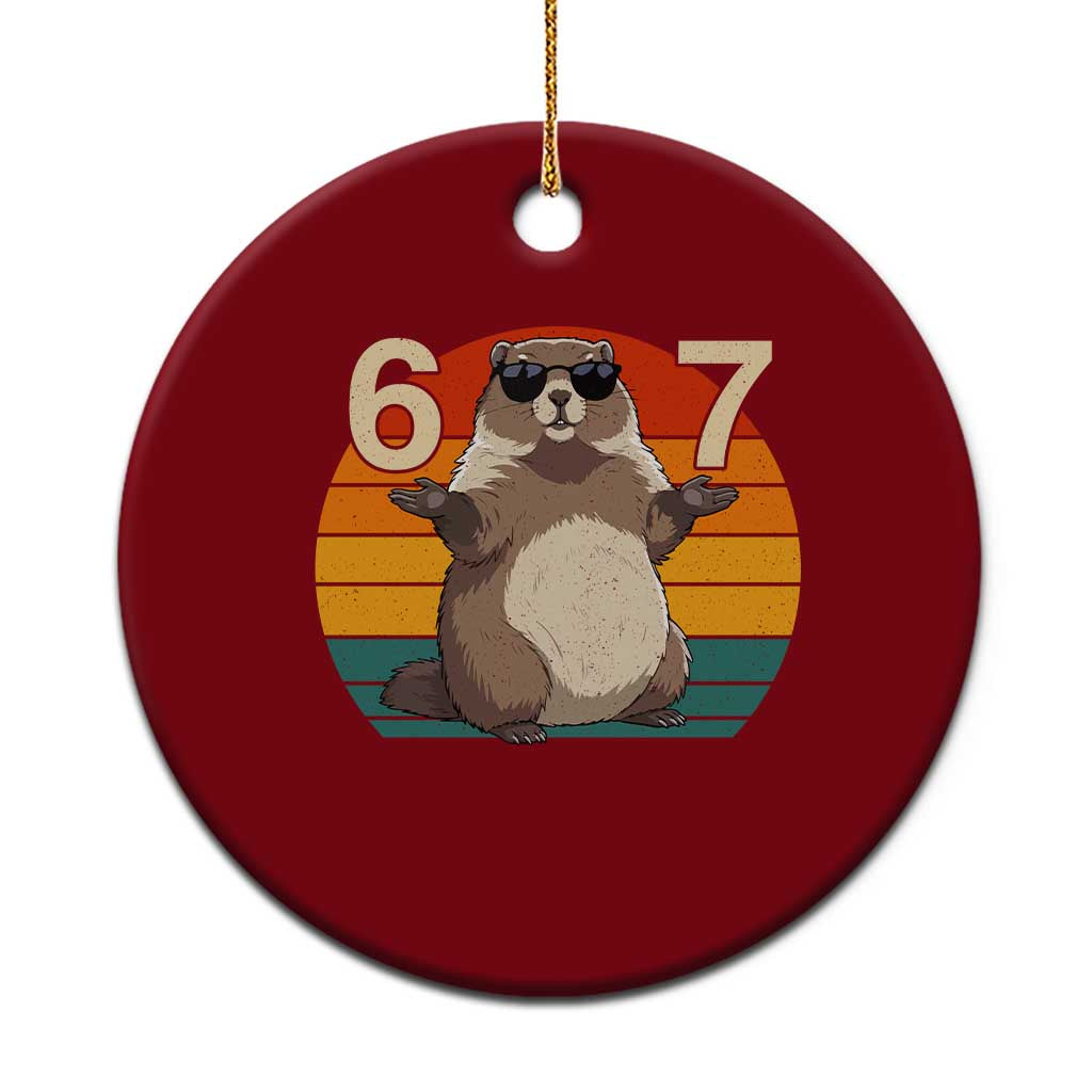Funny Groundhog 67 Ceramic Ornament Six Seven Meme Retro Vintage Woodchuck Day TS11 1pc Red Print Your Wear