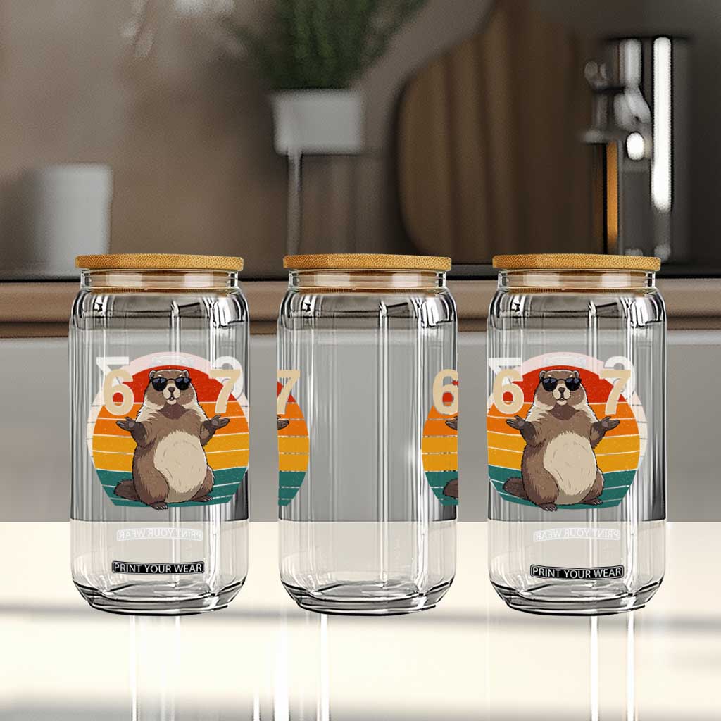 Funny Groundhog 67 Glass Can Six Seven Meme Retro Vintage Woodchuck Day TS11 Print Your Wear