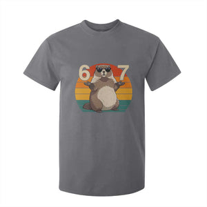 Funny Groundhog 67 T Shirt For Kid Six Seven Meme Retro Vintage Woodchuck Day TS11 Charcoal Print Your Wear