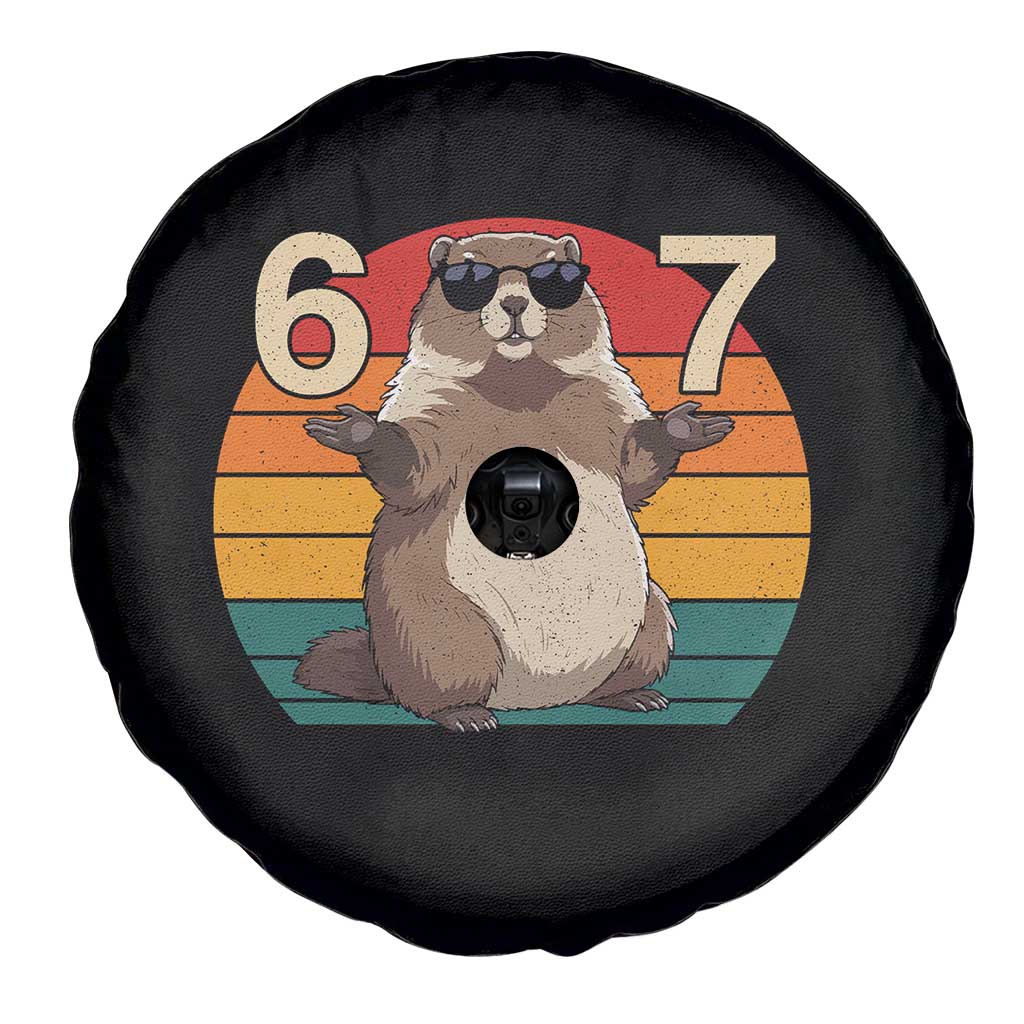 Funny Groundhog 67 Spare Tire Cover Six Seven Meme Retro Vintage Woodchuck Day TS11 Print Your Wear