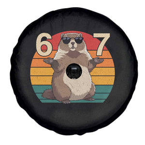 Funny Groundhog 67 Spare Tire Cover Six Seven Meme Retro Vintage Woodchuck Day TS11 Print Your Wear