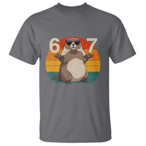 Funny Groundhog 67 T Shirt Six Seven Meme Retro Vintage Woodchuck Day TS11 Charcoal Print Your Wear