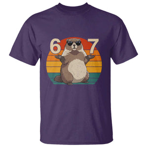Funny Groundhog 67 T Shirt Six Seven Meme Retro Vintage Woodchuck Day TS11 Purple Print Your Wear