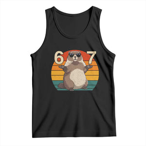 Funny Groundhog 67 Tank Top Six Seven Meme Retro Vintage Woodchuck Day TS11 Black Print Your Wear