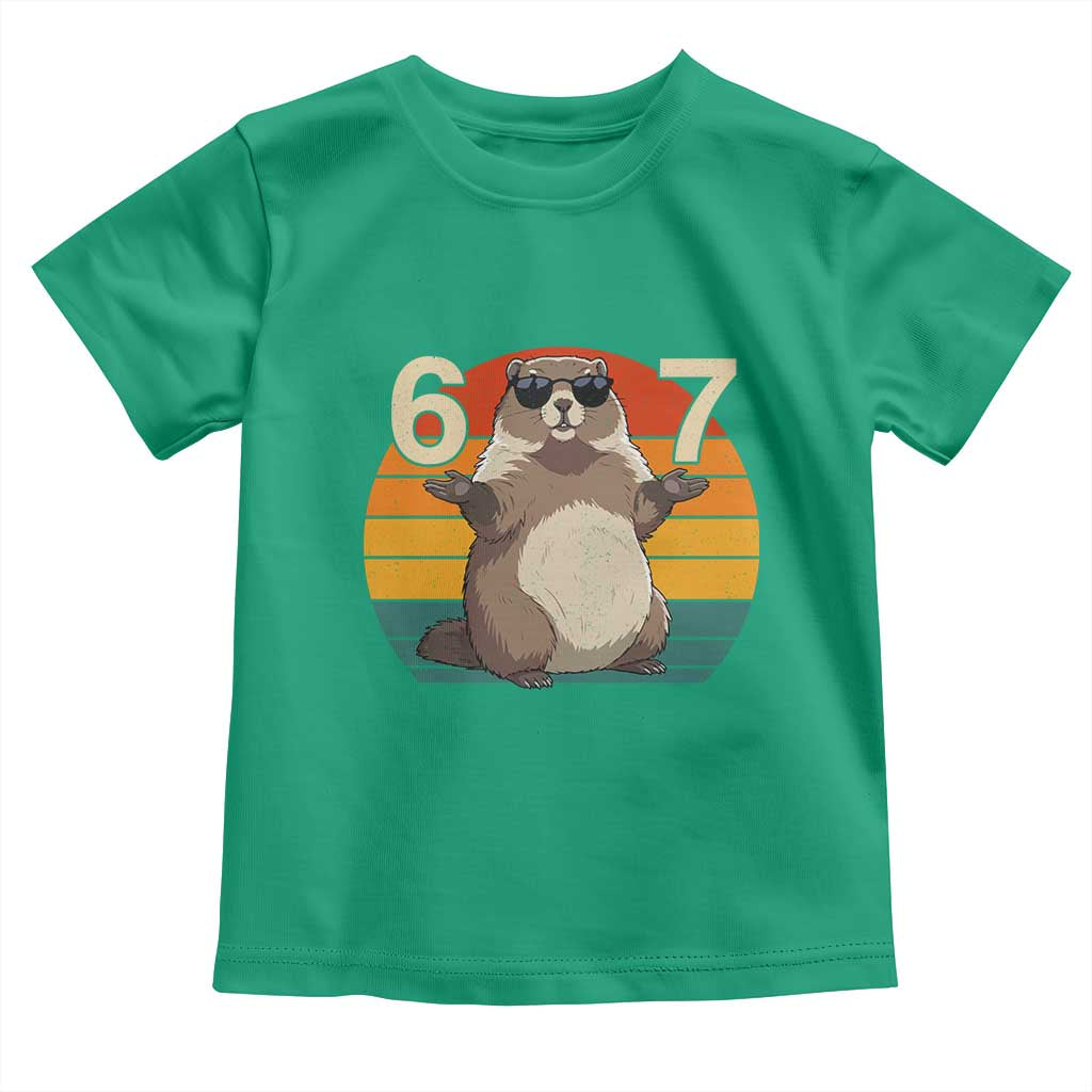 Funny Groundhog 67 Toddler T Shirt Six Seven Meme Retro Vintage Woodchuck Day TS11 Irish Green Print Your Wear