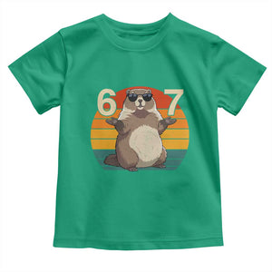 Funny Groundhog 67 Toddler T Shirt Six Seven Meme Retro Vintage Woodchuck Day TS11 Irish Green Print Your Wear