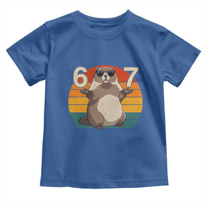 Funny Groundhog 67 Toddler T Shirt Six Seven Meme Retro Vintage Woodchuck Day TS11 Royal Blue Print Your Wear