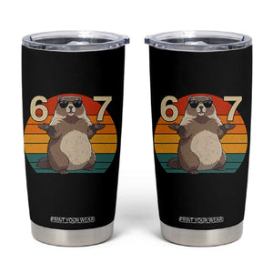 Funny Groundhog 67 Tumbler Cup Six Seven Meme Retro Vintage Woodchuck Day TS11 Black Print Your Wear