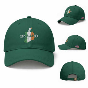 Vintage Irish Map Ireland Pride Souvenir Baseball Cap TS11 Baseball Cap Universal Fit Irish Green Print Your Wear