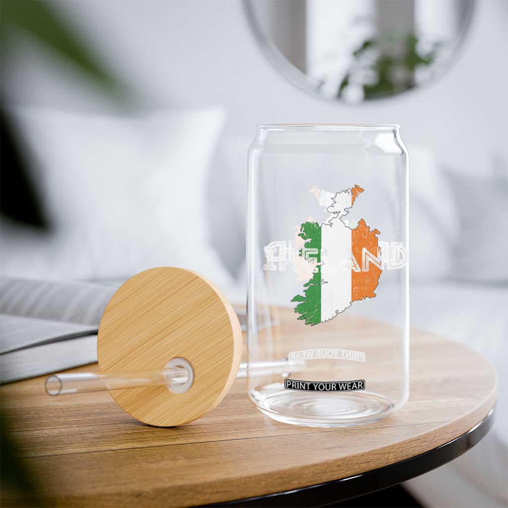 Vintage Irish Map Ireland Pride Souvenir Glass Can TS11 Print Your Wear