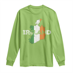 Vintage Irish Map Ireland Pride Souvenir Long Sleeve Shirt TS11 Lime Print Your Wear
