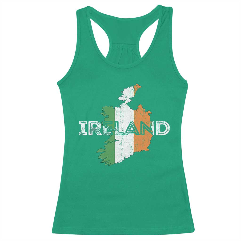 Vintage Irish Map Ireland Pride Souvenir Racerback Tank Top TS11 Irish Green Print Your Wear