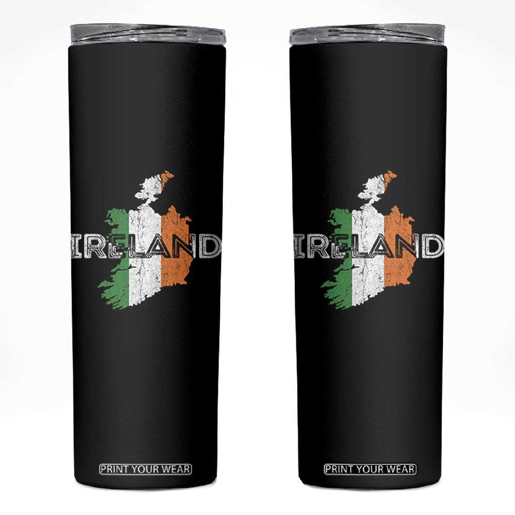 Vintage Irish Map Ireland Pride Souvenir Skinny Tumbler TS11 Black Print Your Wear