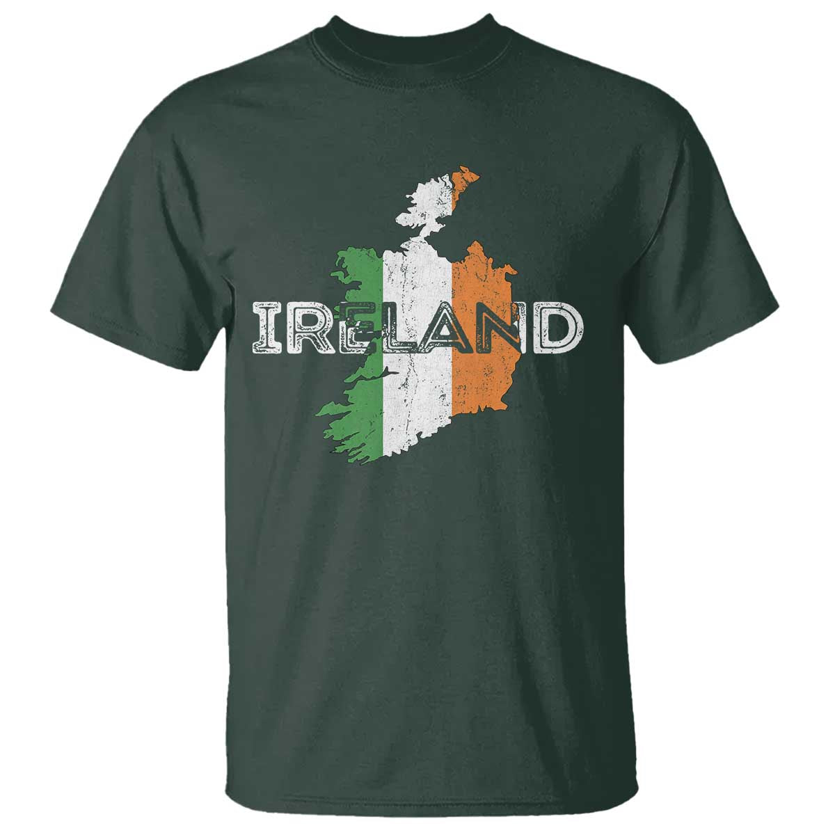 Vintage Irish Map Ireland Pride Souvenir T Shirt TS11 Dark Forest Green Print Your Wear