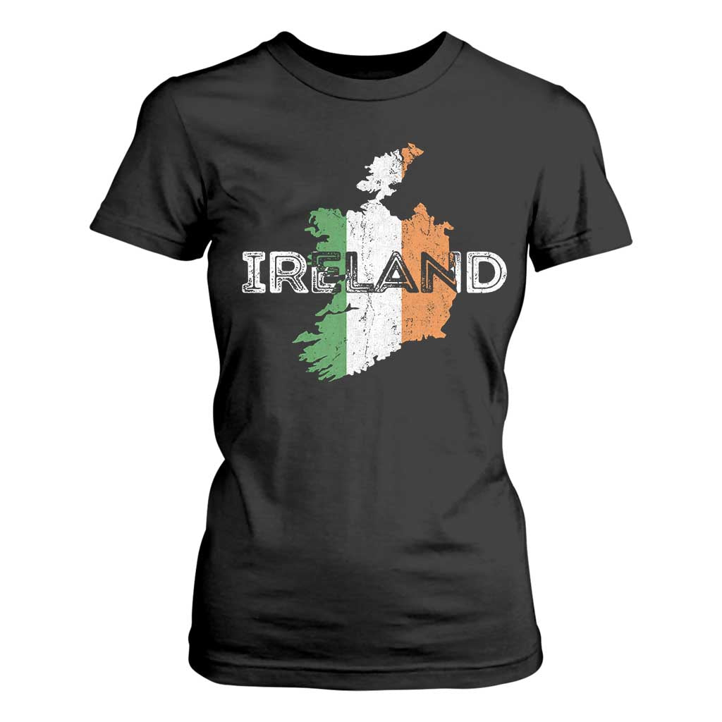 Vintage Irish Map Ireland Pride Souvenir T Shirt For Women TS11 Black Print Your Wear