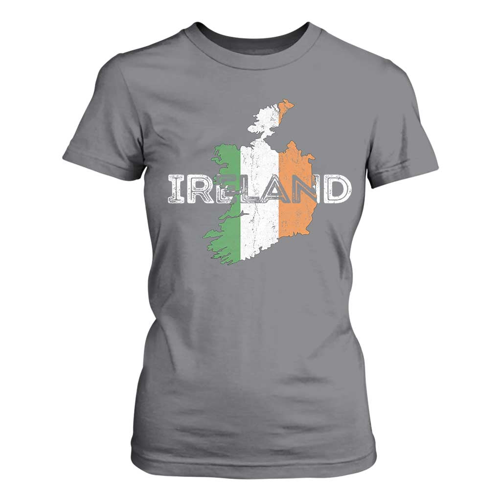 Vintage Irish Map Ireland Pride Souvenir T Shirt For Women TS11 Charcoal Print Your Wear