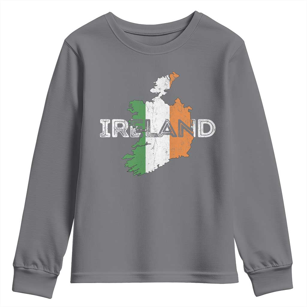 Vintage Irish Map Ireland Pride Souvenir Youth Sweatshirt TS11 Charcoal Print Your Wear