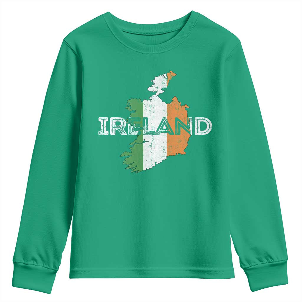 Vintage Irish Map Ireland Pride Souvenir Youth Sweatshirt TS11 Irish Green Print Your Wear