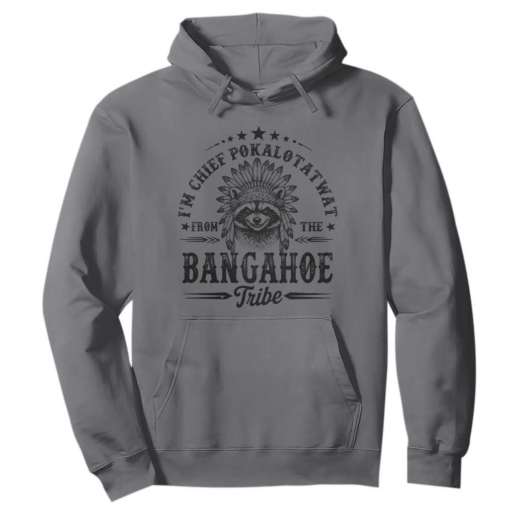 I Am Chief Pokalotatwat From The Bangahoe Tribe Hoodie Funny Native American Racoon TS11 Charcoal Print Your Wear