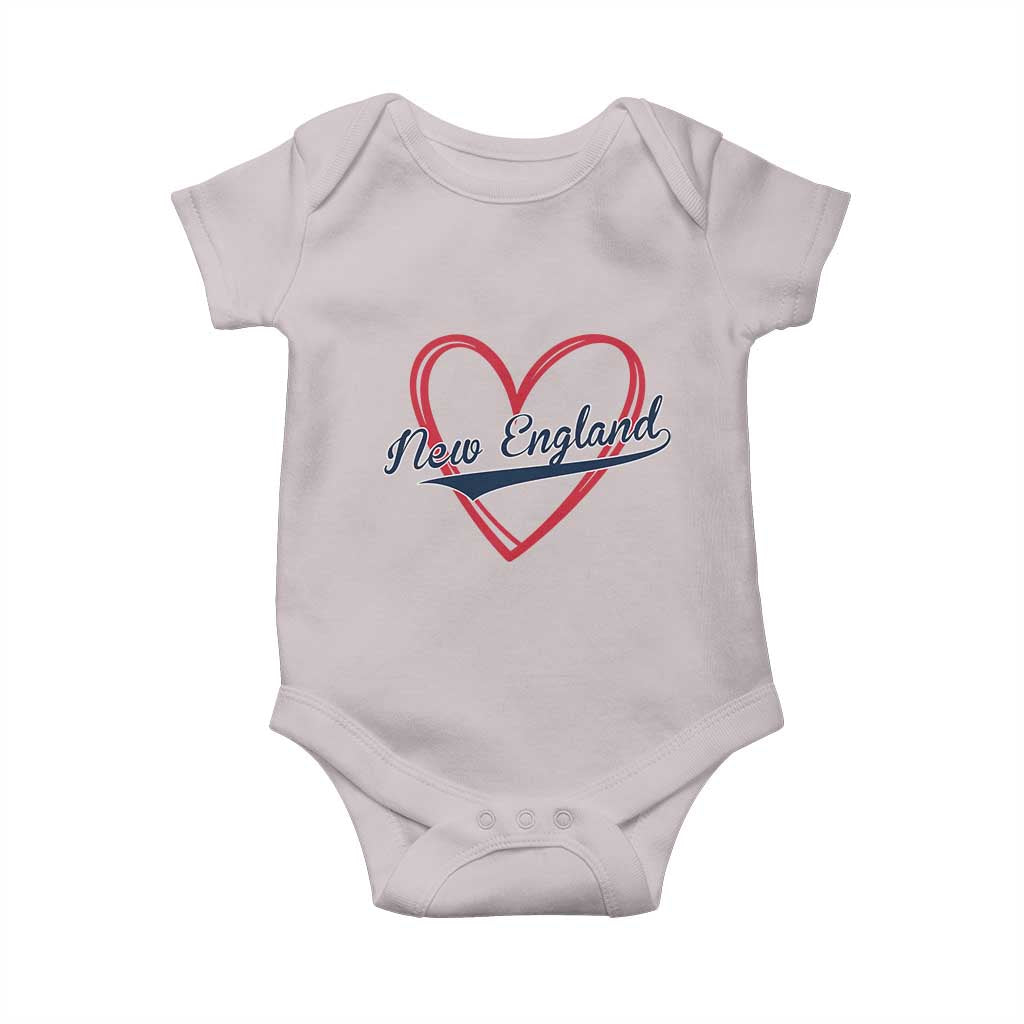 New England Vintage Red Heart Sport Fan Game Day Baby Onesie TS11 Ice Gray Print Your Wear