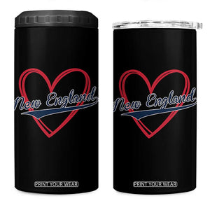 New England Vintage Red Heart Sport Fan Game Day 4 in 1 Can Cooler Tumbler TS11 One Size: 16 oz Black Print Your Wear