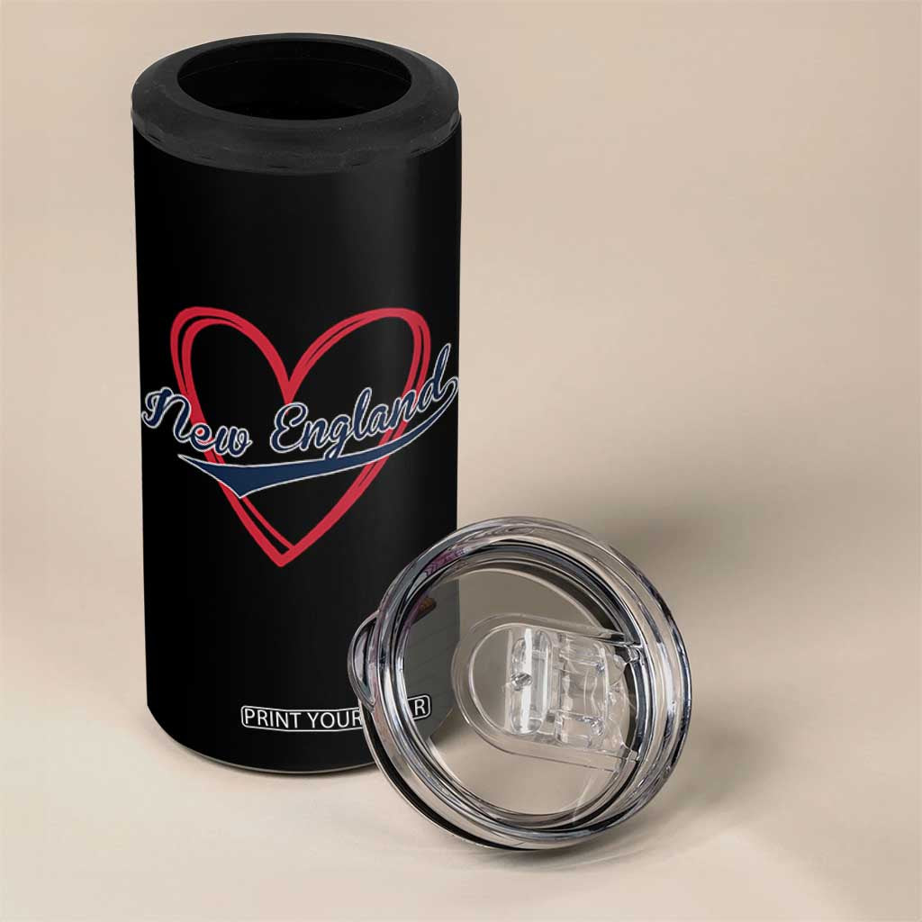 New England Vintage Red Heart Sport Fan Game Day 4 in 1 Can Cooler Tumbler TS11 Print Your Wear