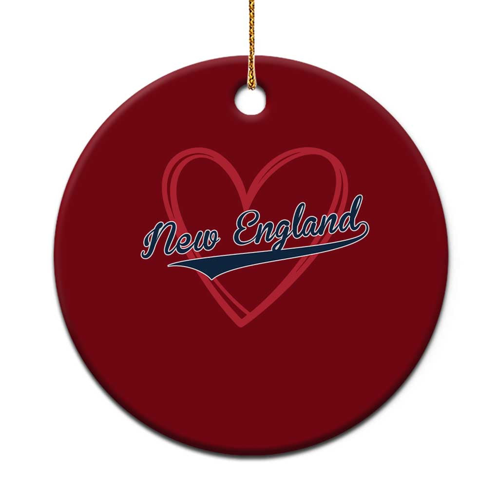 New England Vintage Red Heart Sport Fan Game Day Ceramic Ornament TS11 1pc Red Print Your Wear