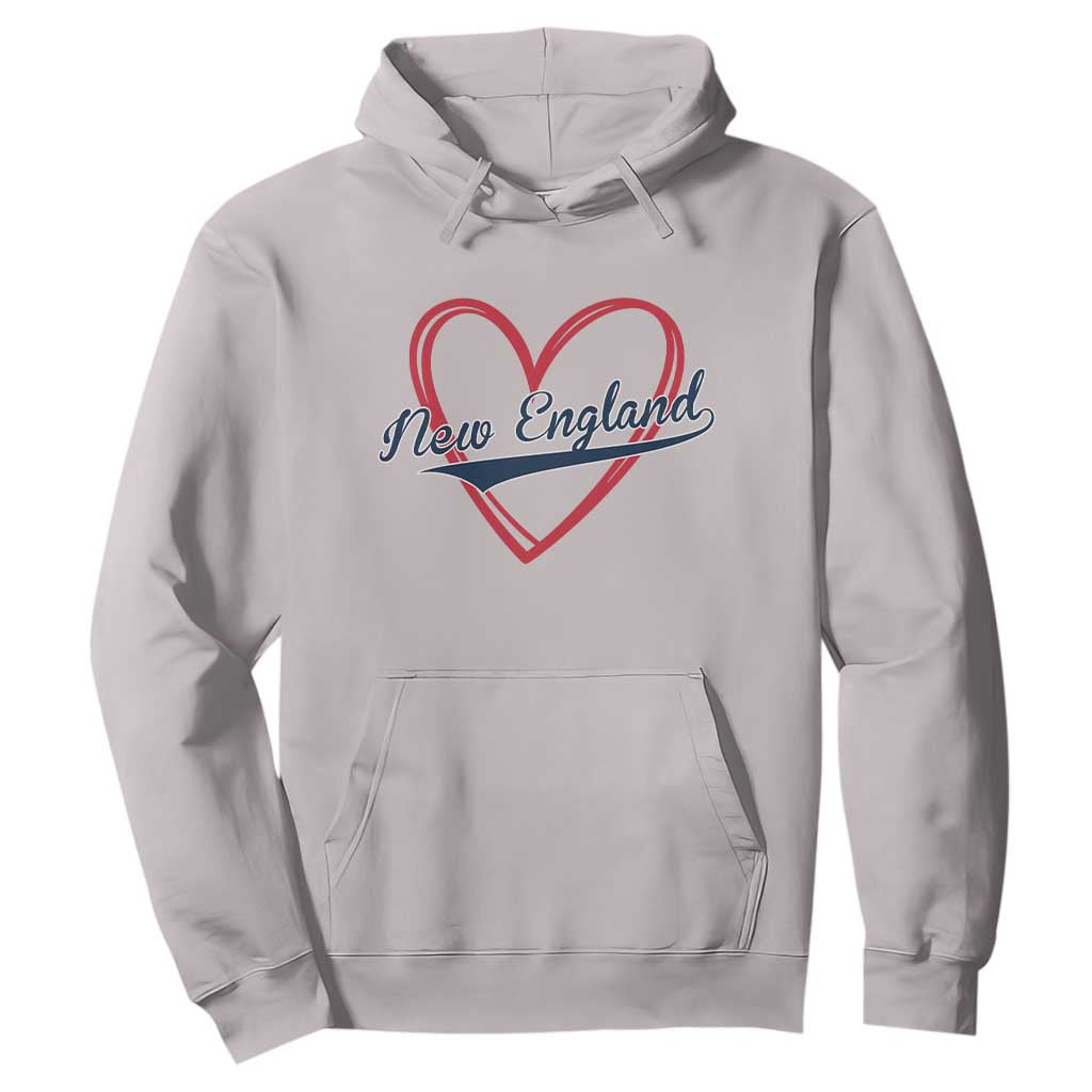 New England Vintage Red Heart Sport Fan Game Day Hoodie TS11 Ice Gray Print Your Wear
