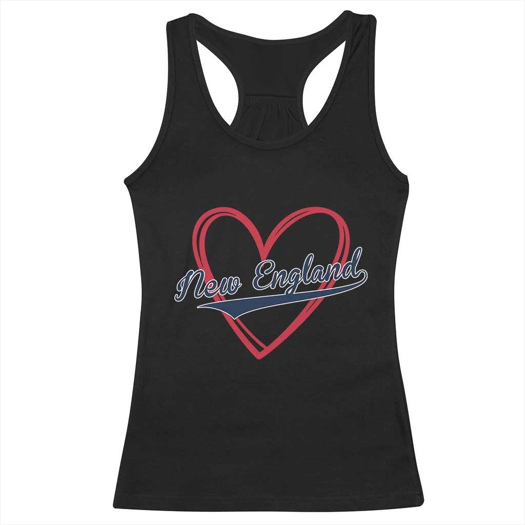 New England Vintage Red Heart Sport Fan Game Day Racerback Tank Top TS11 Black Print Your Wear