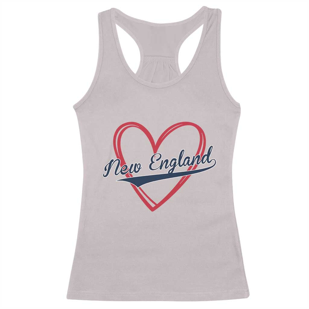 New England Vintage Red Heart Sport Fan Game Day Racerback Tank Top TS11 Ice Gray Print Your Wear