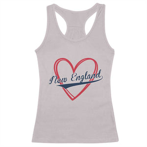 New England Vintage Red Heart Sport Fan Game Day Racerback Tank Top TS11 Ice Gray Print Your Wear