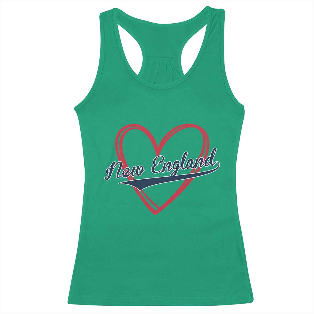 New England Vintage Red Heart Sport Fan Game Day Racerback Tank Top TS11 Irish Green Print Your Wear