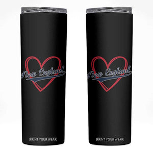 New England Vintage Red Heart Sport Fan Game Day Skinny Tumbler TS11 Black Print Your Wear