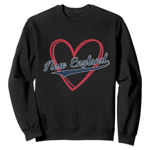 New England Vintage Red Heart Sport Fan Game Day Sweatshirt TS11 Black Print Your Wear