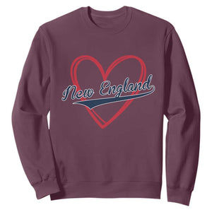 New England Vintage Red Heart Sport Fan Game Day Sweatshirt TS11 Maroon Print Your Wear