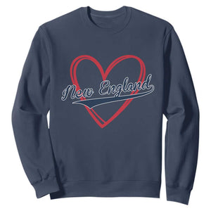 New England Vintage Red Heart Sport Fan Game Day Sweatshirt TS11 Navy Print Your Wear