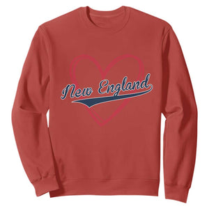 New England Vintage Red Heart Sport Fan Game Day Sweatshirt TS11 Red Print Your Wear