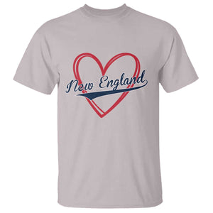 New England Vintage Red Heart Sport Fan Game Day T Shirt TS11 Ice Gray Print Your Wear